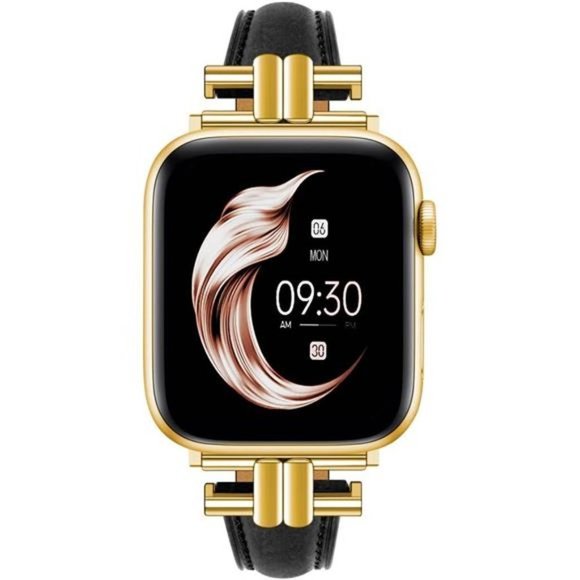 NEW Black/Gold Leather Apple Watch Band